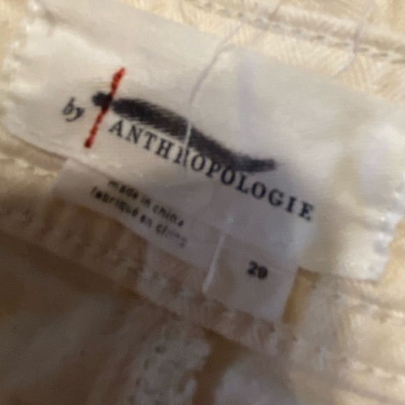 Anthropologie Utility High Rise Straight Retro Leg White Flare Pants Size 29 C3 - Picture 3 of 7